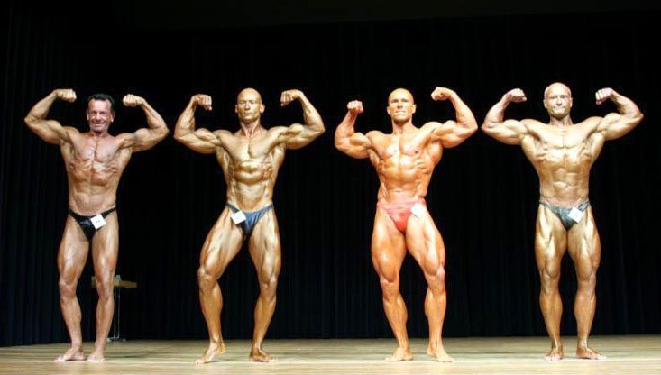 MSgt Troy Saunders (middle) and SrA Justin Usery (far left) are amongst members of the American Team who competed in the Mr. Universe competition. All of the American competitors placed in the top-15 of their classes. Saunders and Usery are both assigned to Spangdahlem Air Base. (Courtesy photo)
